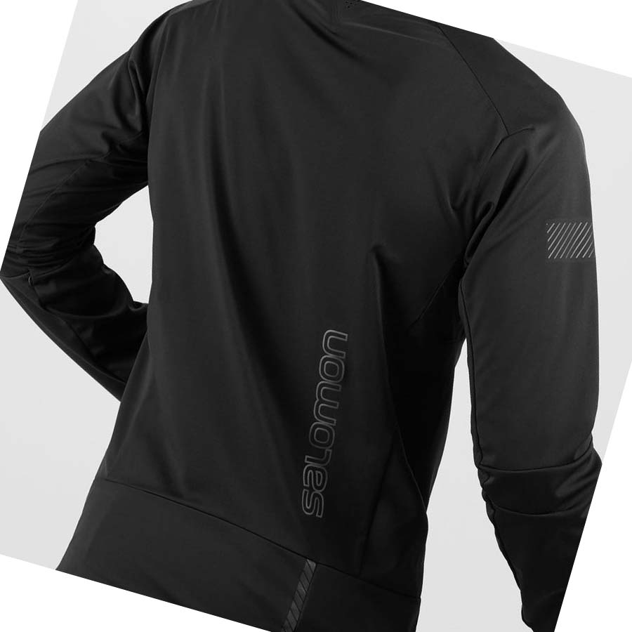 Salomon GORE-TEX INFINIUM™ WINDSTOPPER® PRO Kabát Férfi Fekete | HU 2364VRW